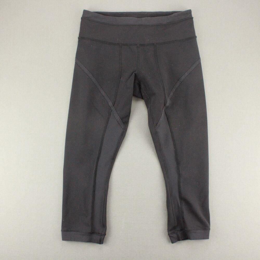 Lululemon Black Cropped Leggings Womens 8 Athletic Capris